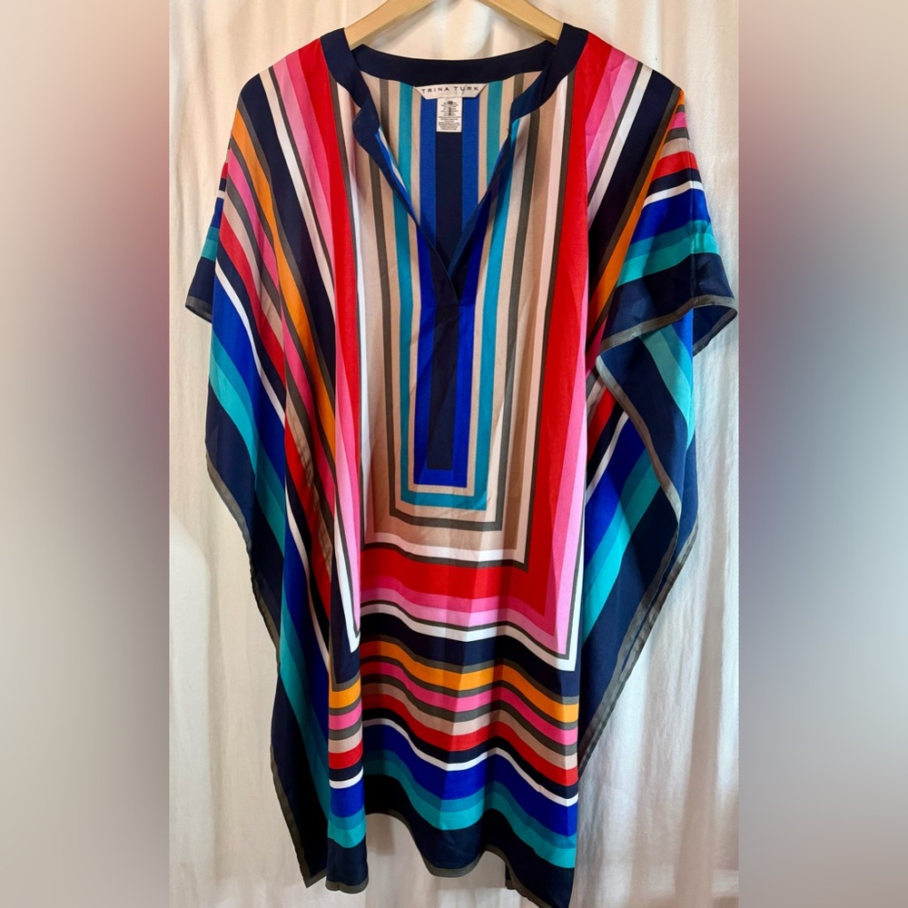 Trina Turk Multicolor Striped Tunic Beach Cover Up